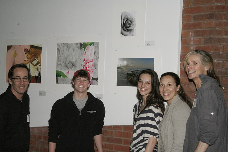 Professor Joe Fucigna, Coordinator of the Fine Arts and Studio Arts Programs, and Susan Hardesty, NCC Gallery Director with student participants in the 2012 biannual High School Art Invitational.