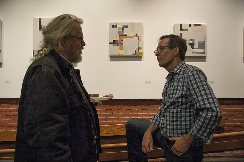 Artist Jonathan Waters with Professor Joe Fucigna