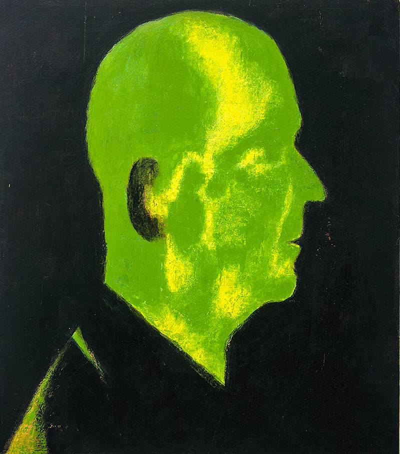 Christopher Mir, Profile Glow, 2015, 17" x 15", Acrylic On Panel 