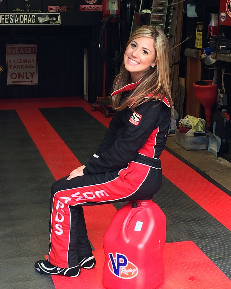 Architectural Engineering student and NHRA Licensed Super Comp/Top Dragster driver Sarah Edwards